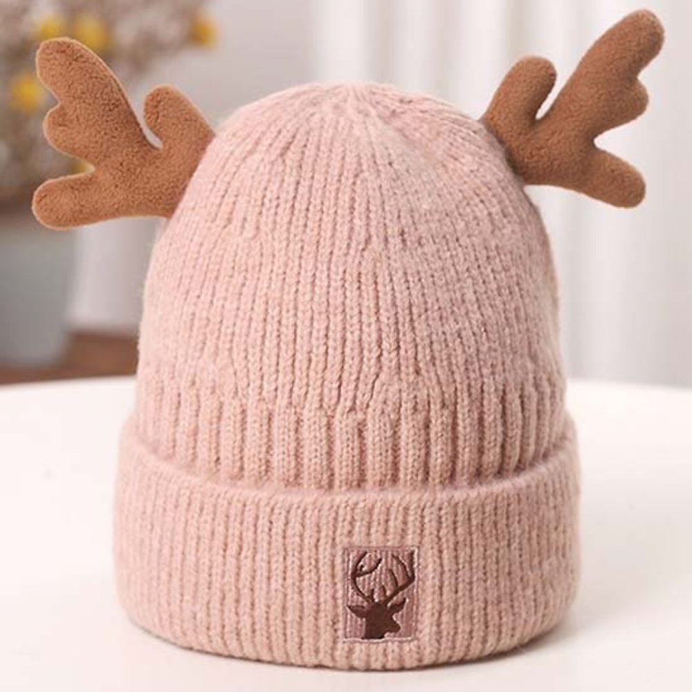 NWT Pink Reindeer Antler Beanie